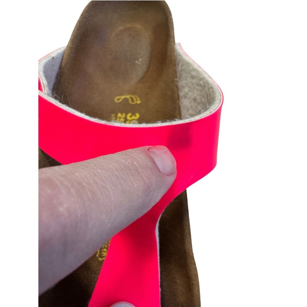 Birkenstock Gizeh Size 39 L8 M6 Hot Pink Neon Thong Sandals Germany - Picture 9 of 10